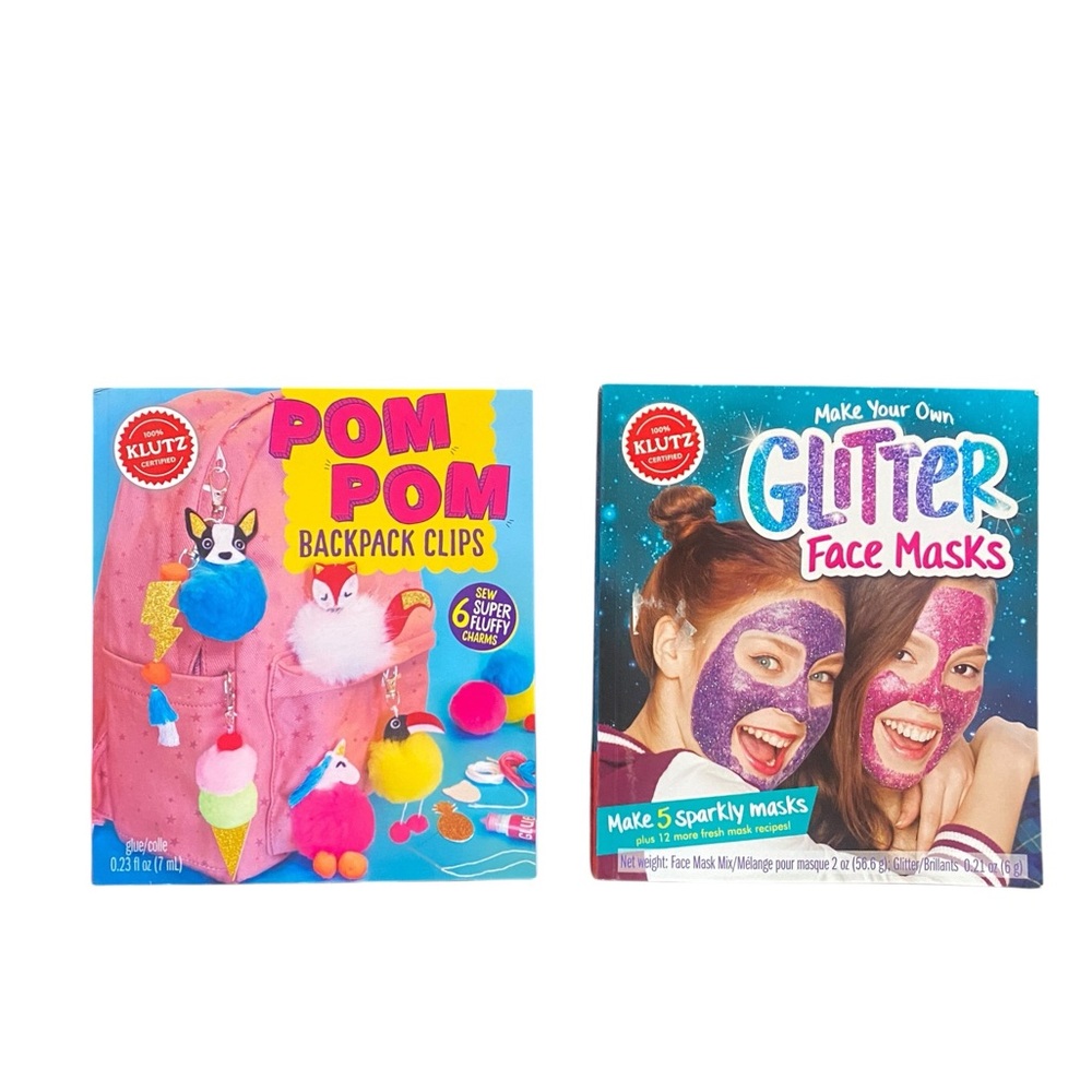 NWT 2 Klutz Activity books Pom Pom kit and Face Mask kit
